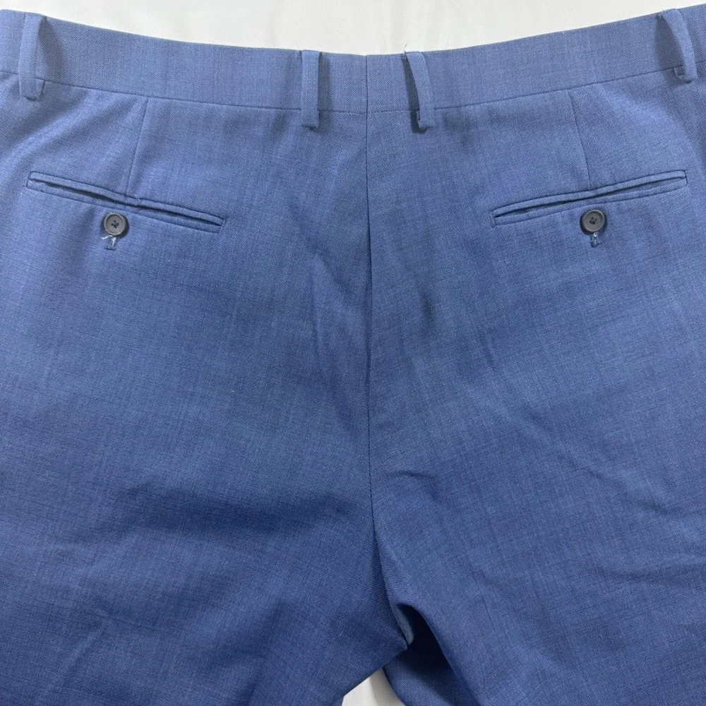 Jos A Bank Traveler Travel Tech Suit 46R Blue Slim Fit Wool Blend Pants 38x28